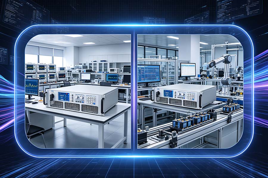 Alimentation DC bidirectionnelle : du banc R&D au banc de test automatisé en production