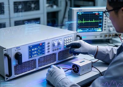 Banc de test onduleur PV automatisé : simulateur PV, simulateur de réseau et analyseur de puissance